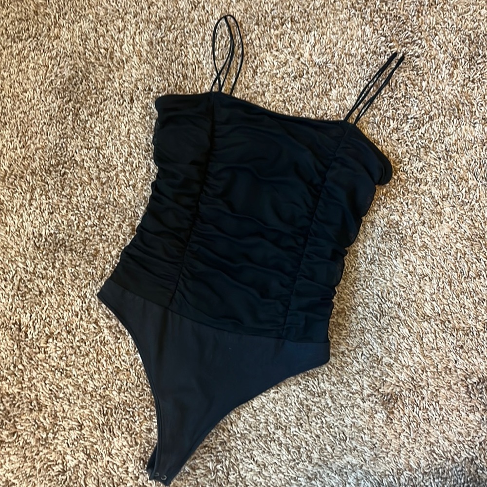 Mesh ruched bodysuit